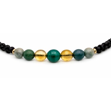 Bransoletka Zodiakalna Byk - Malachit Cytryn Agat Szafir zoom